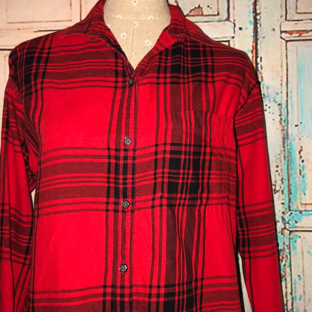 OLD NAVY~Boyfriend Fit Plaid Cotton Flannel Shirt